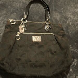 Coach Black Signature Tote Bag